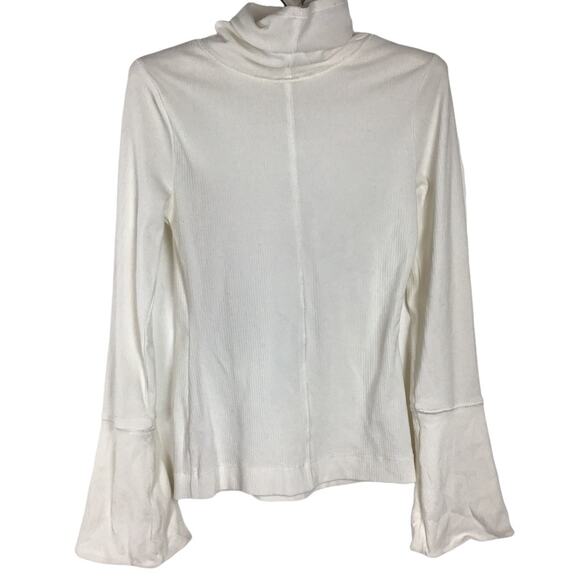 Free People Sydney Layering Top white bell sleeve turtleneck small - Picture 4 of 10